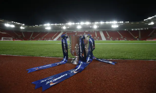 League Cup trophy at St Mary's ahead of Southampton v Liverpool