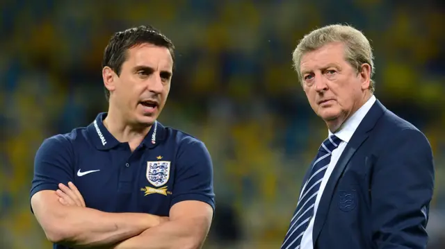 Gary Neville (left) and Roy Hodgson