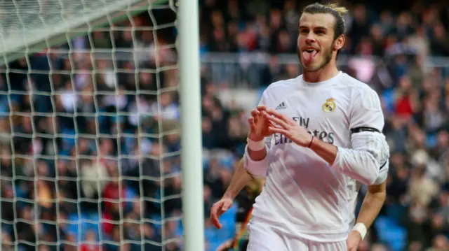 Gareth Bale celebrates