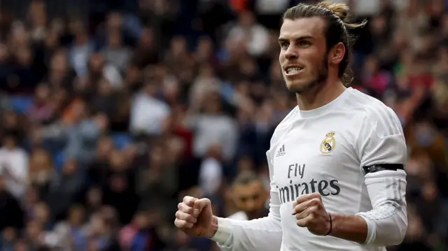 Gareth Bale celebrates