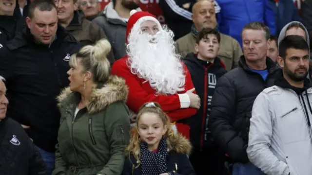 Swansea fan dressed as Santa