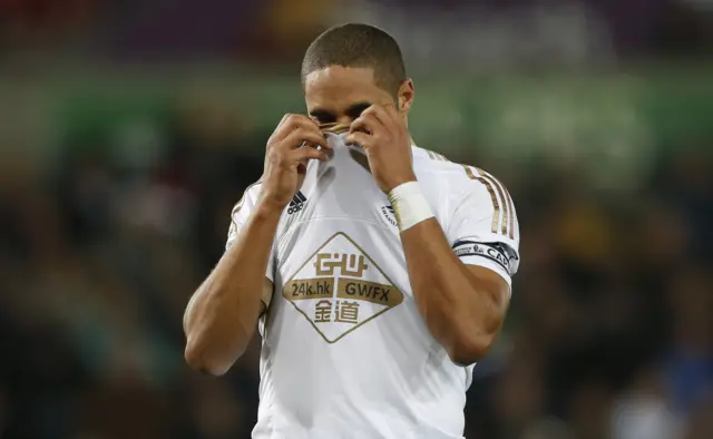 Ashley Williams reacts