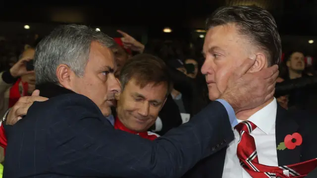 Jose Mourinho and Manchester United boss Louis van Gaal