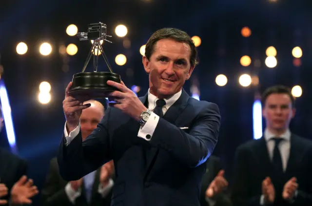 Tony McCoy poses with his Lifetime Achievement Award during Sports Personality of the Year 2015