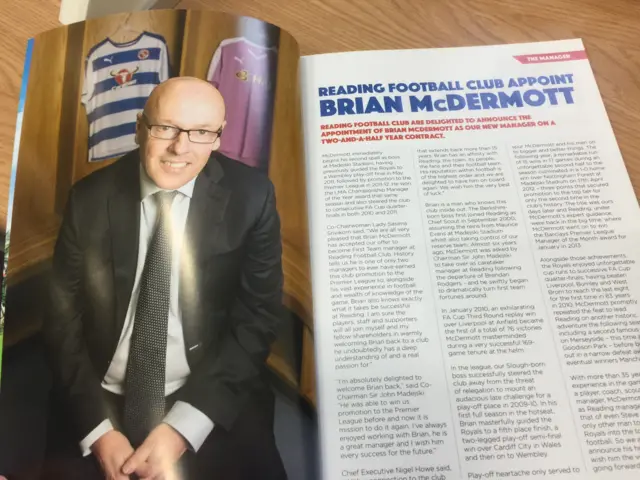 Brian McDermott in Reading programme