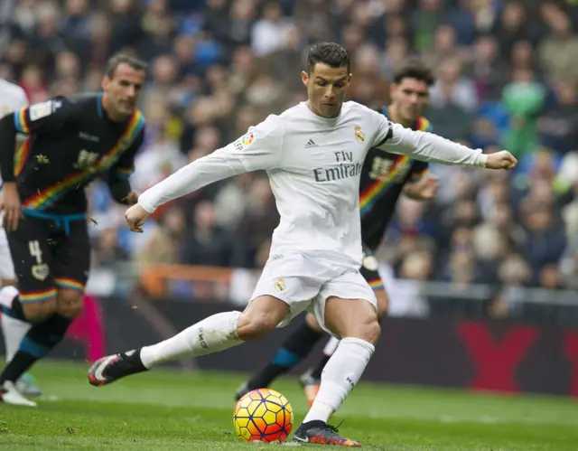 Cristiano Ronaldo scores a penatly