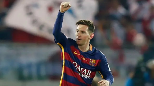 Lionel Messi celebrates