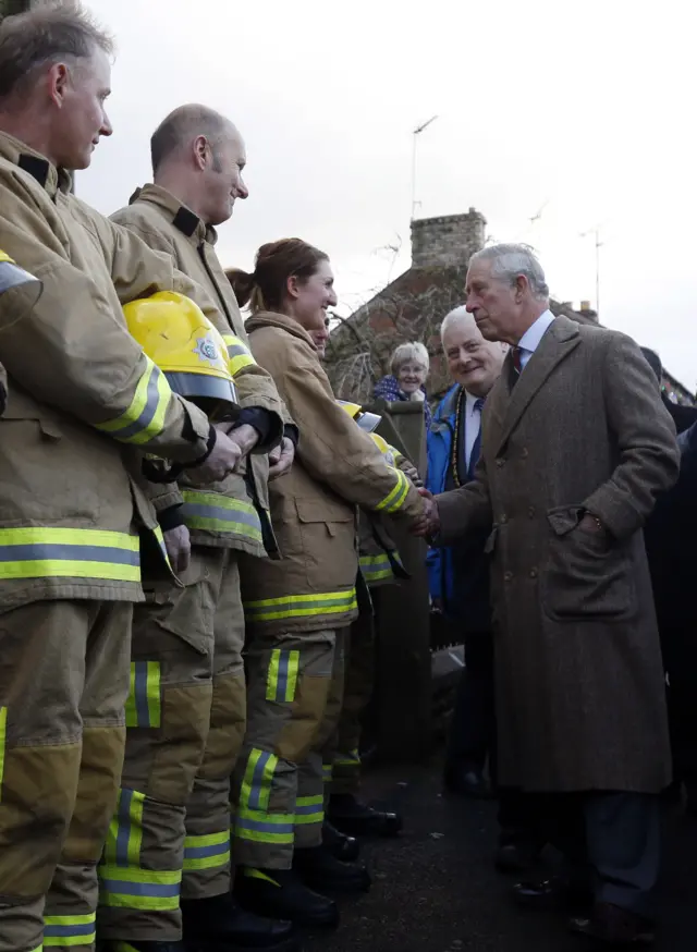 Prince meets firefighters