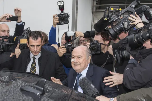 Sepp Blatter arrives