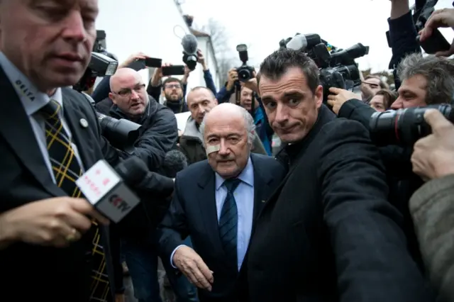 Sepp Blatter arrives