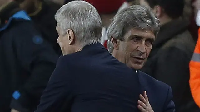 Arsenal manager Arsene Wenger and Man City boss Manuel Pellegrini