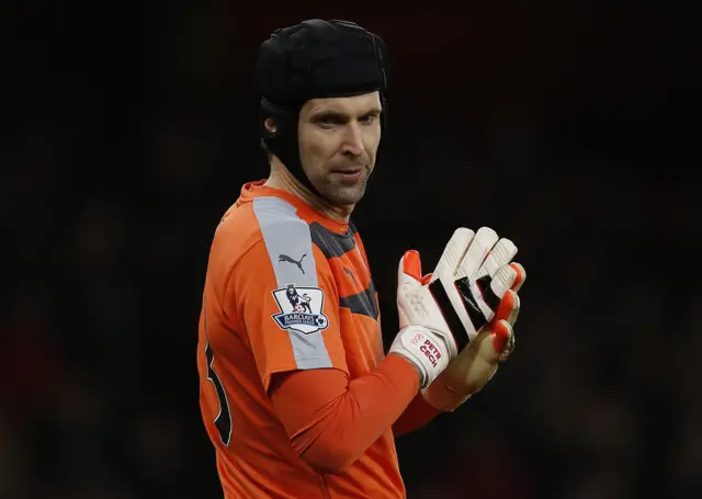 Arsenal keeper Petr Cech against Manchester City