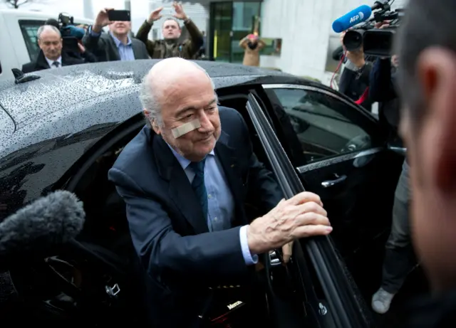 Sepp Blatter arrives