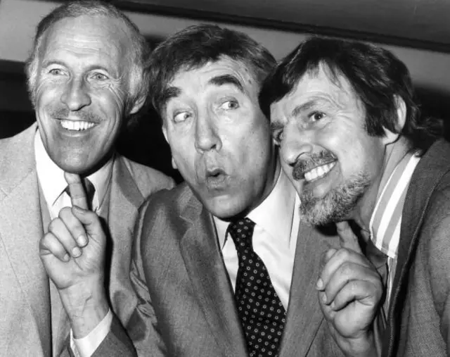 Bruce Forsyth and Jimmy Hill with Frankie Howerd