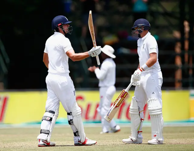 Alastair Cook celebrates his hundred