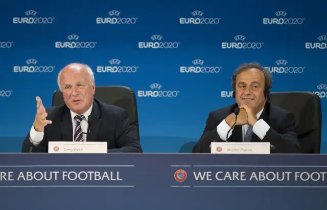 Greg Dyke and Michel Platini