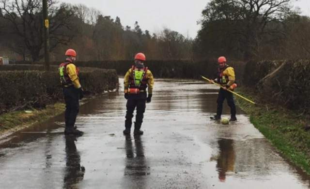 Flooding road with off