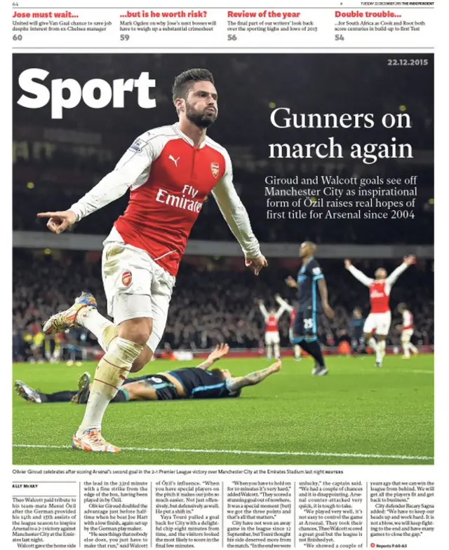 Independent back page