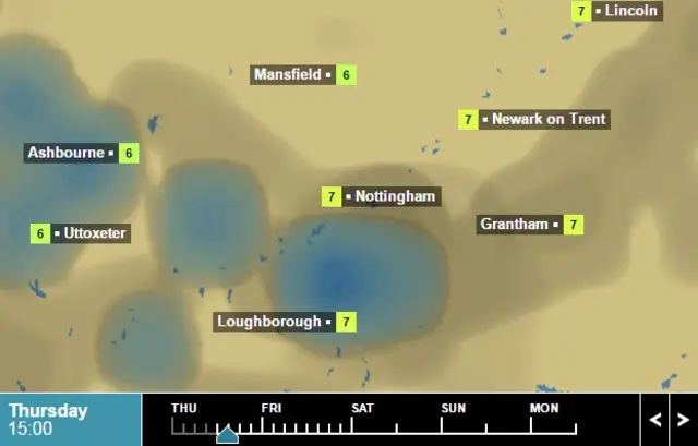 BBC weather map