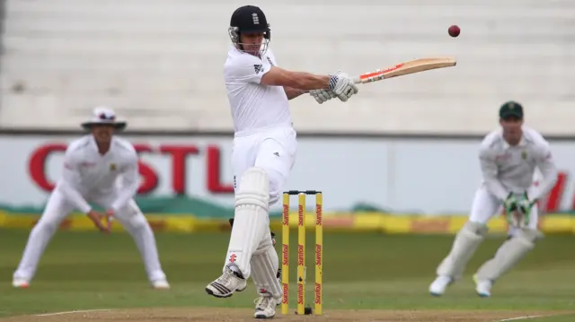 Nick Compton of England plays a shot