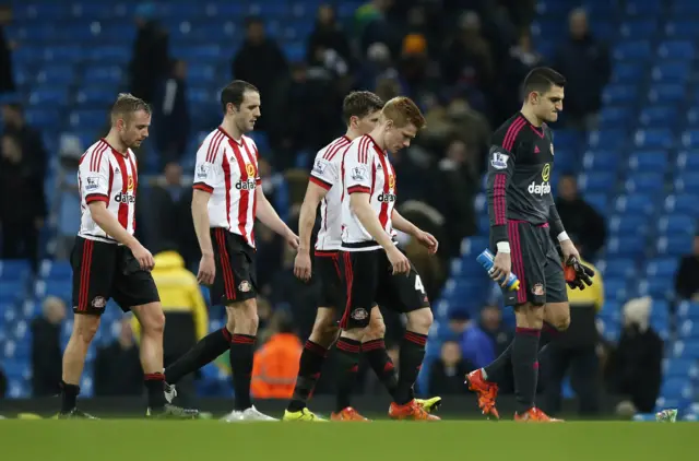 Sunderland players at full-time