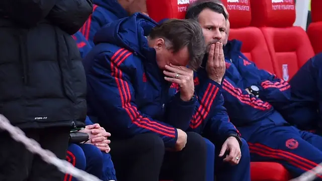 Louis van Gaal looks dejected