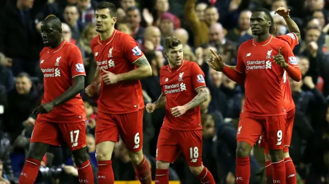 Christian Benteke celebrates