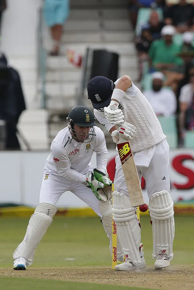 Joe Root is dismissed by a leg before wicket