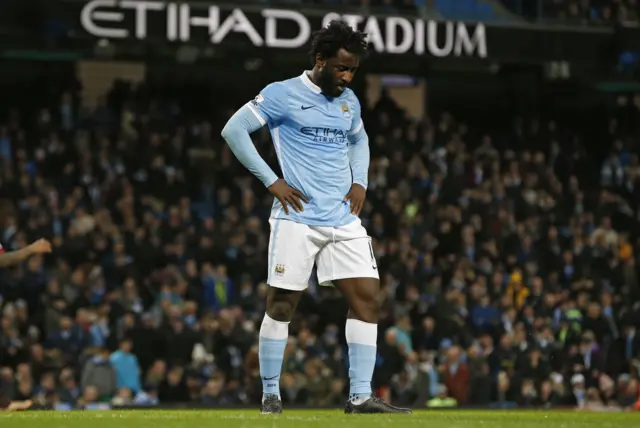 Wilfried Bony looks dejected