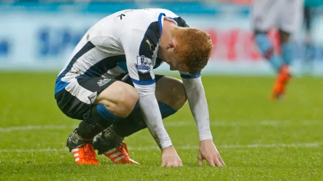 Jack Colback looks dejected