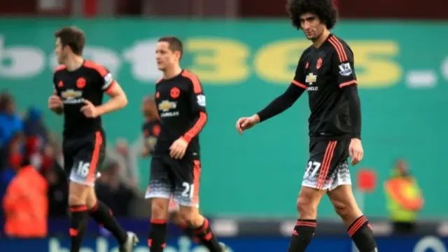 Marouane Fellaini looks dejected