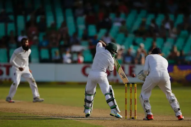 Temba Bavuma of South Africa in action