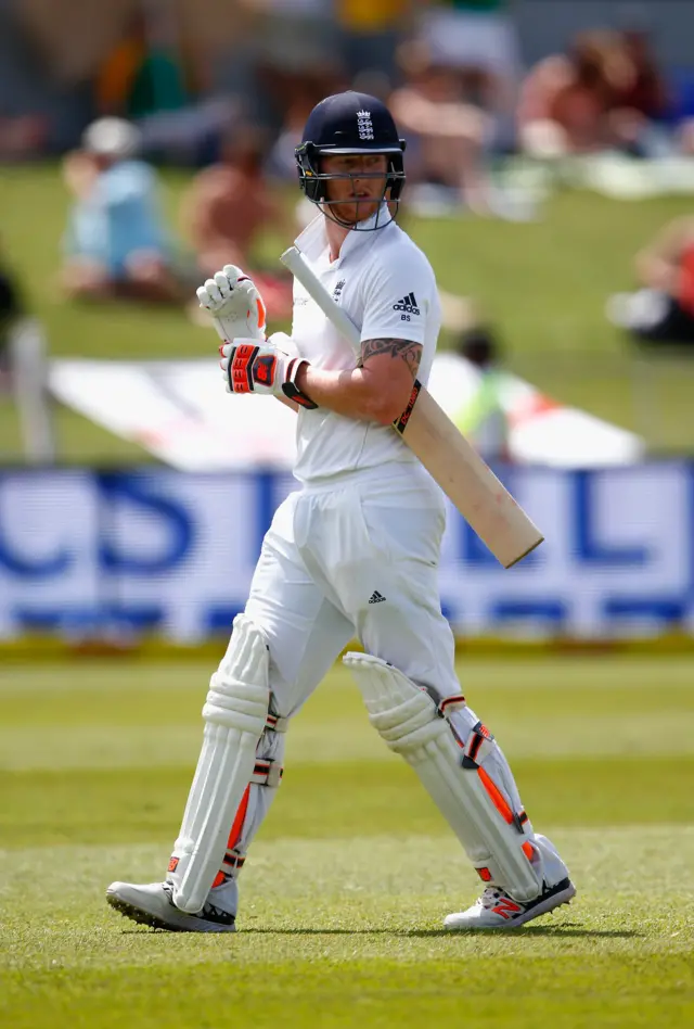 Ben Stokes of England walks off the field