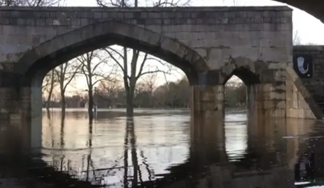 Flooded River Ouse in York