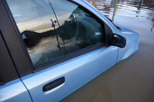 Car in flood