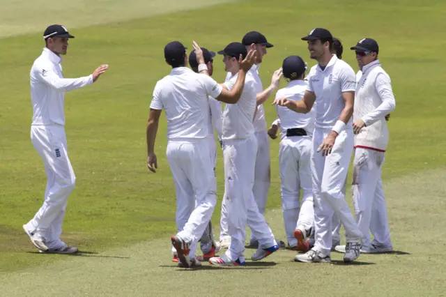 England players celebrate