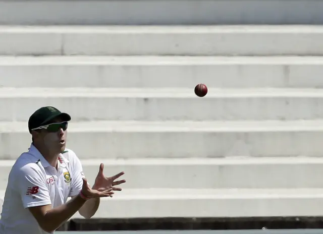 Kyle Abbott takes a catch