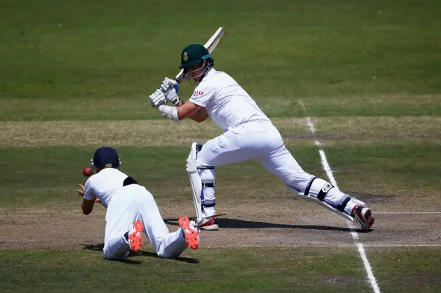 Kyle Abbott is caught by James Taylor