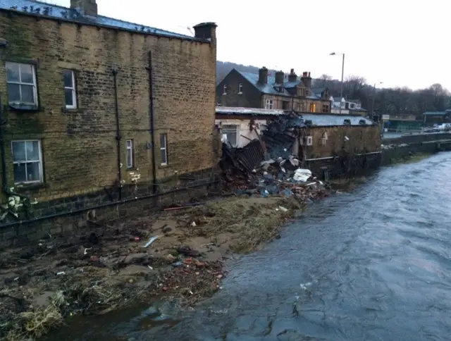 The clear-up in Mytholmroyd