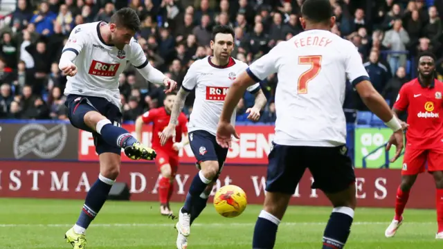 Gary Madine shoots