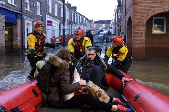 Couple rescued in dinghy in York