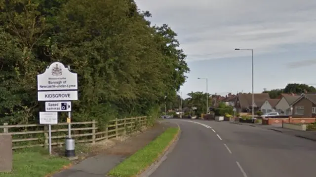 Kidsgrove sign, from where the man was reported missing