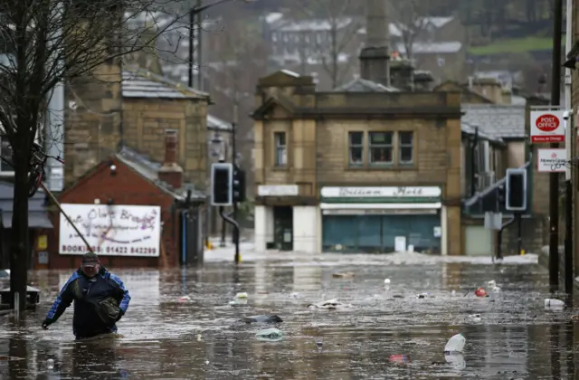 Hebden Bridge flooded