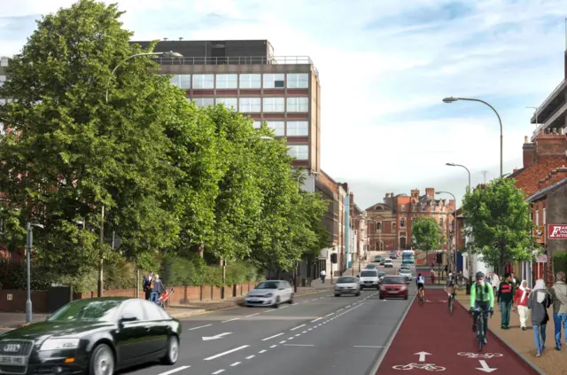 Artist impression of Welford Road after the changes