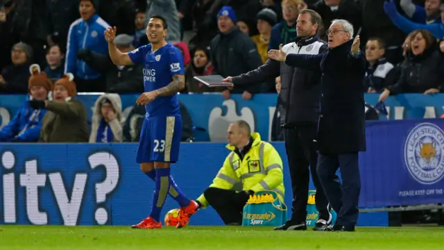 Leonardo Ulloa is brought on off the bench