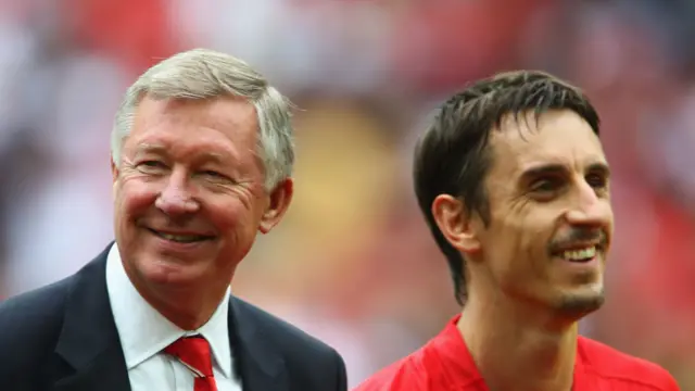 Sir Alex Ferguson (left) with Gary Neville