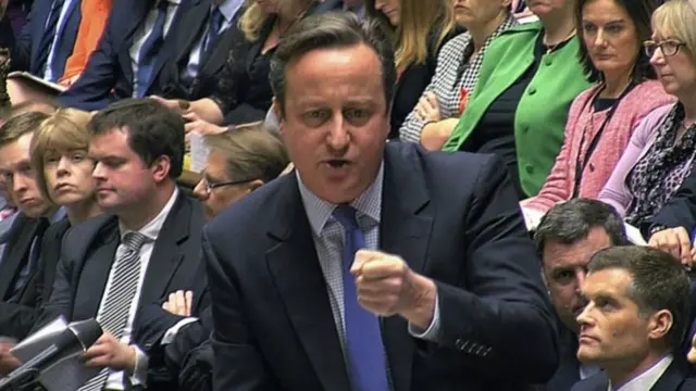 PM David Cameron speaks during the debate