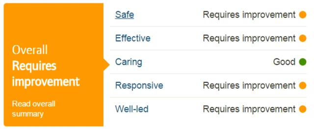 Screen shot of CQC report