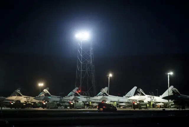 Eurofighter Typhoon jets at from RAF Lossiemouth in Scotland