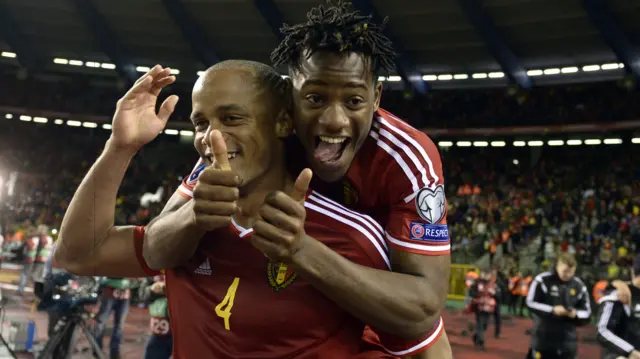 Vincent Kompany (left) with Michy Batshuayi